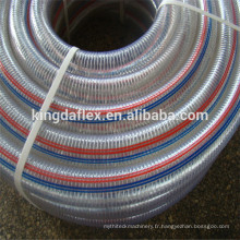 Tuyau flexible en acier galvanisé par spirale tressée de fil d'acier galvanisé par PVC flexible de tuyau d'aspiration d'eau